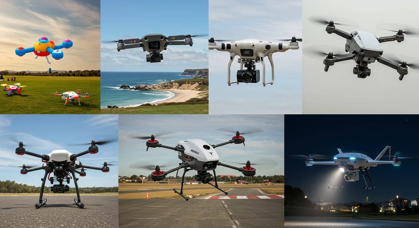 6 Tipos de Drones para Diferentes Finalidades (Recreação, Filmagem, etc.).