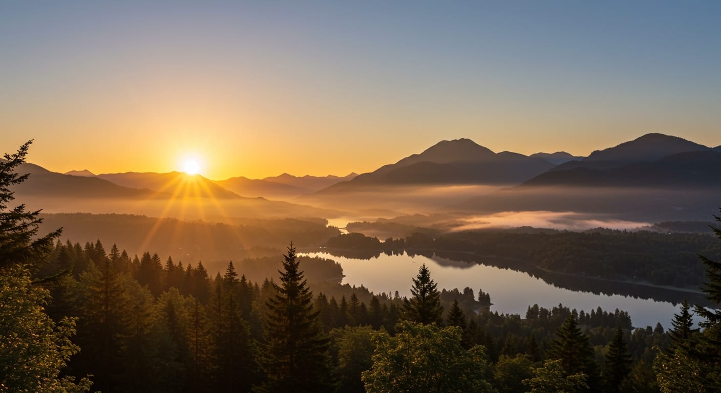 Bom Dia Com Paisagem da Natureza
