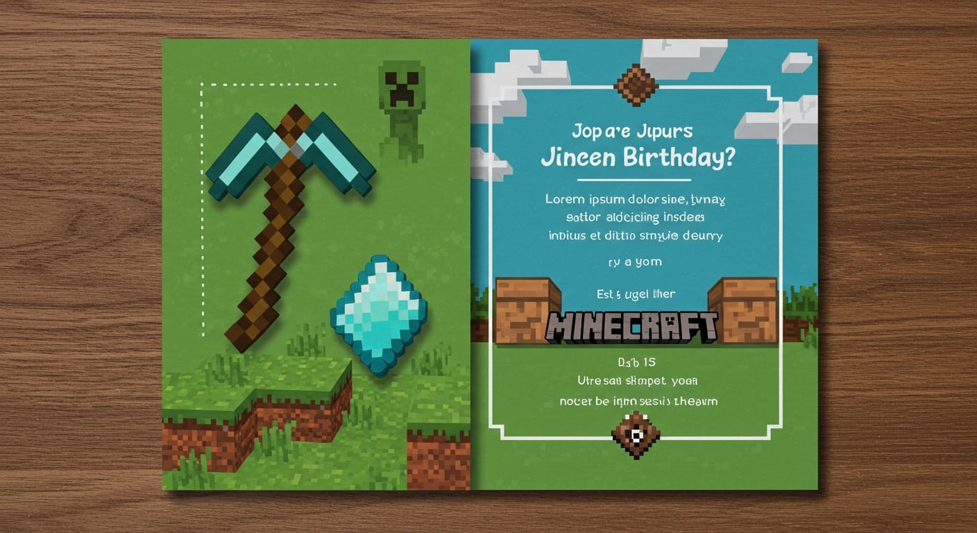 Minecraft Convite: Crie a Aventura Perfeita para sua Festa!
