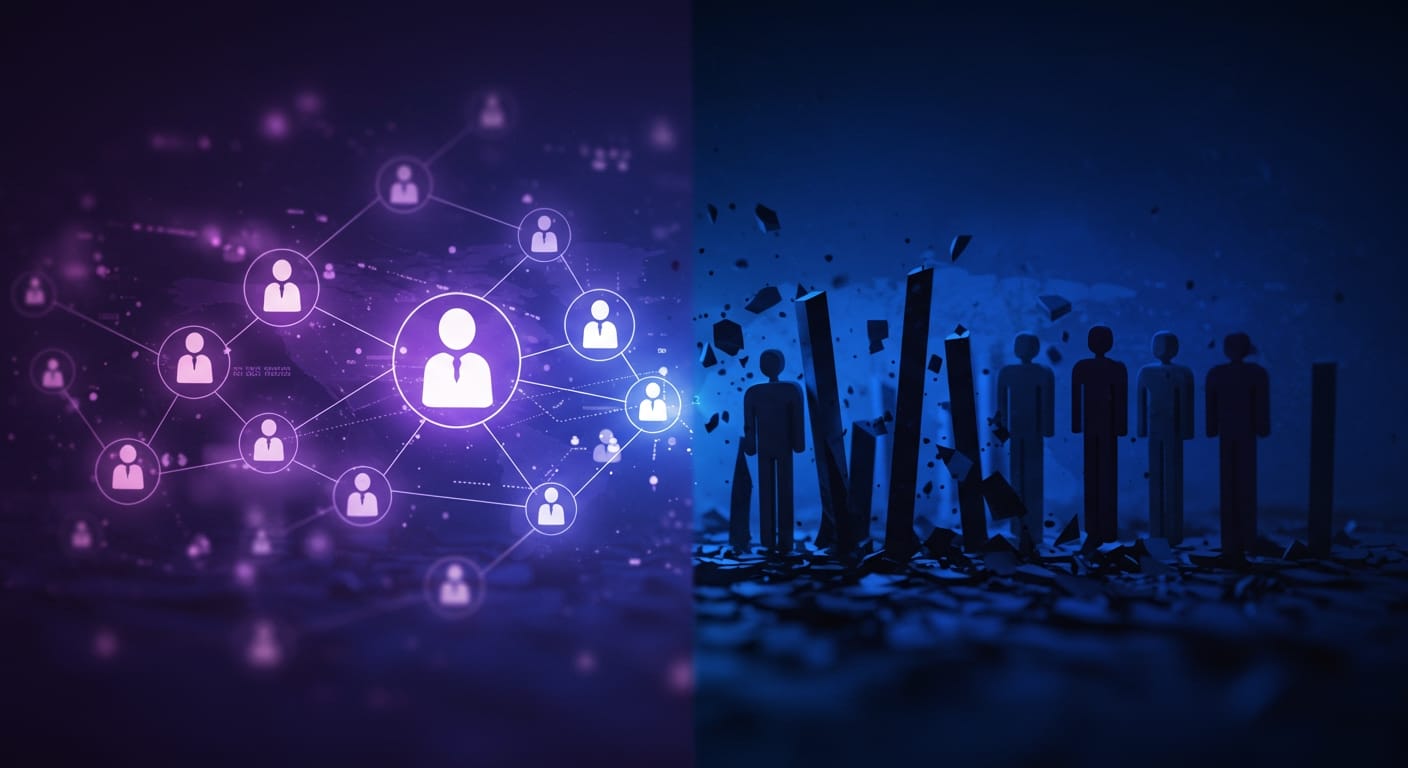 O Dilema das Redes Sociais: Conexão vs. Polarização.