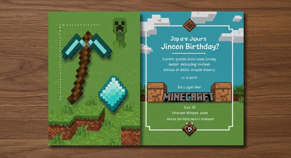 Minecraft Convite: Crie a Aventura Perfeita para sua Festa!